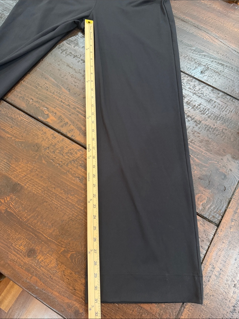 Halara Black Wide Leg Casual Pants Large Tall High Waisted Button Detail Comfort - Picture 10 of 13